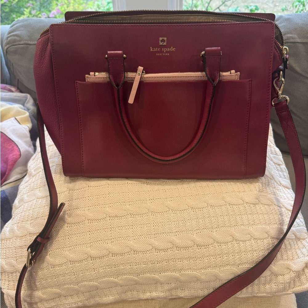mulberry leighann sachel tote kate spade large cranberry color